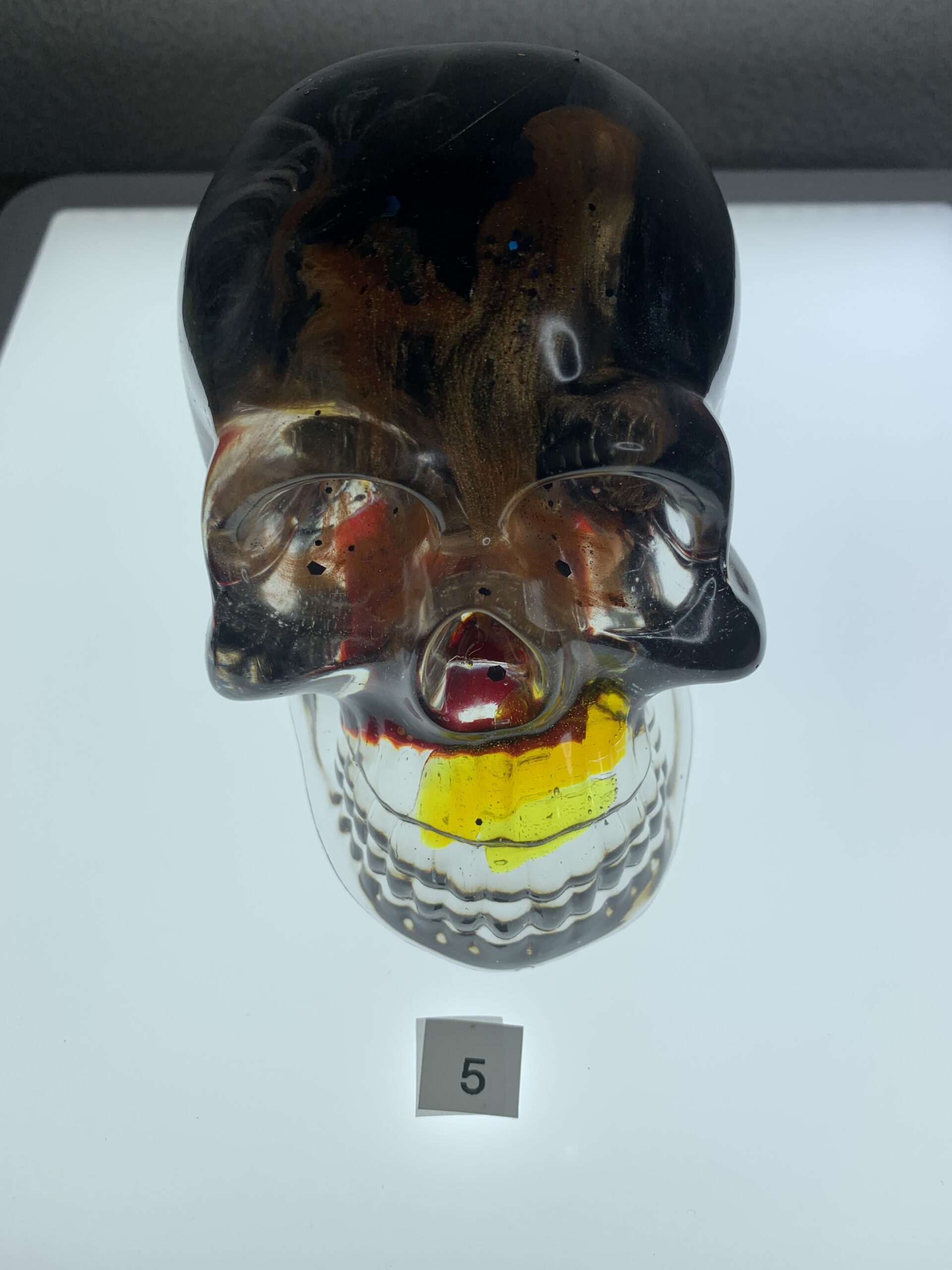 XXL Totenkopf / Deko-Lampe Unikat mit LED Sockel | Skull Kunst für Szene & Sammler Glas / Nachtlicht 5 – Bild 11