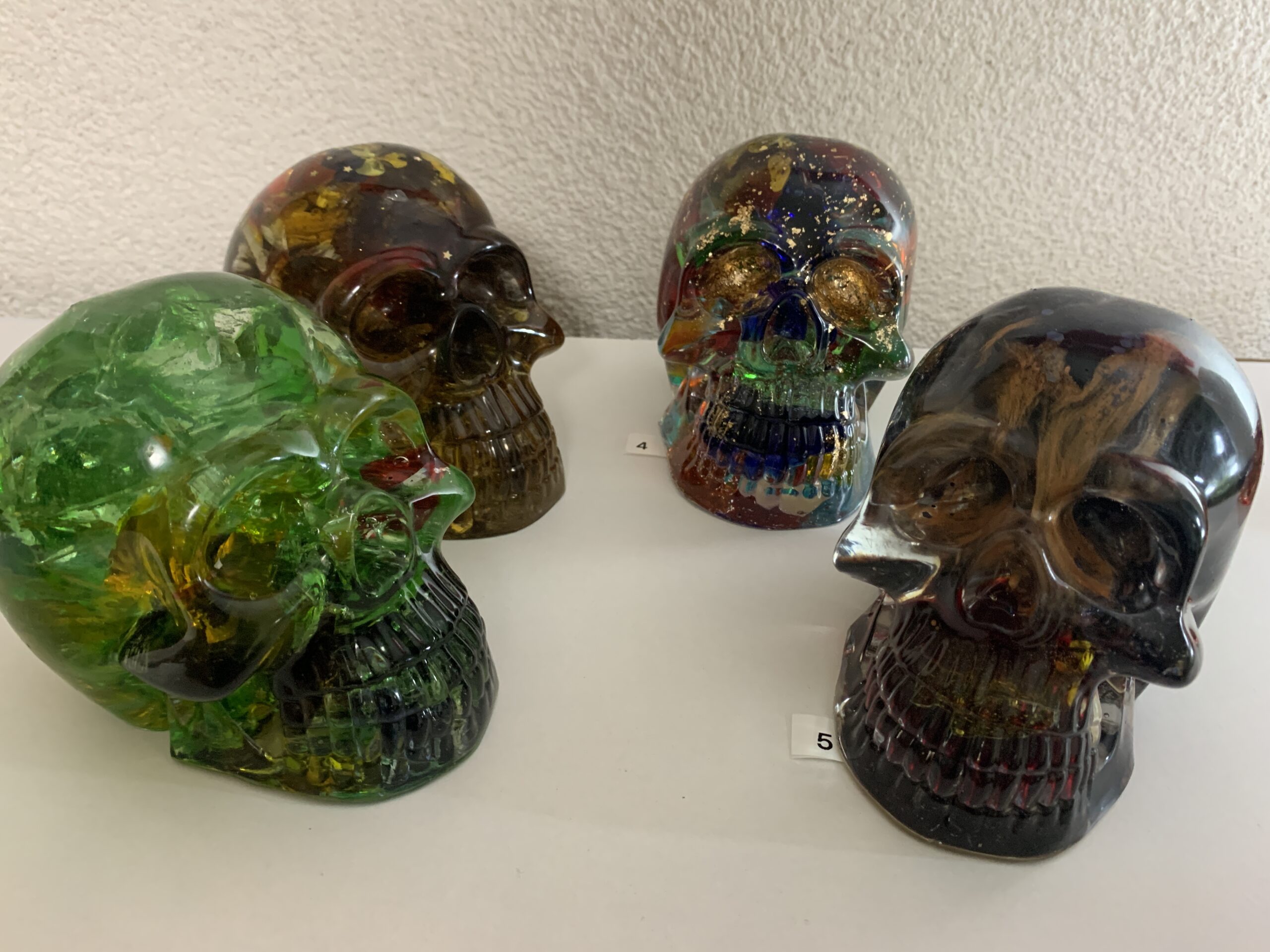 XXL Totenkopf / Deko-Lampe Unikat mit LED Sockel | Skull Kunst für Szene & Sammler Glas / Nachtlicht 5 – Bild 10