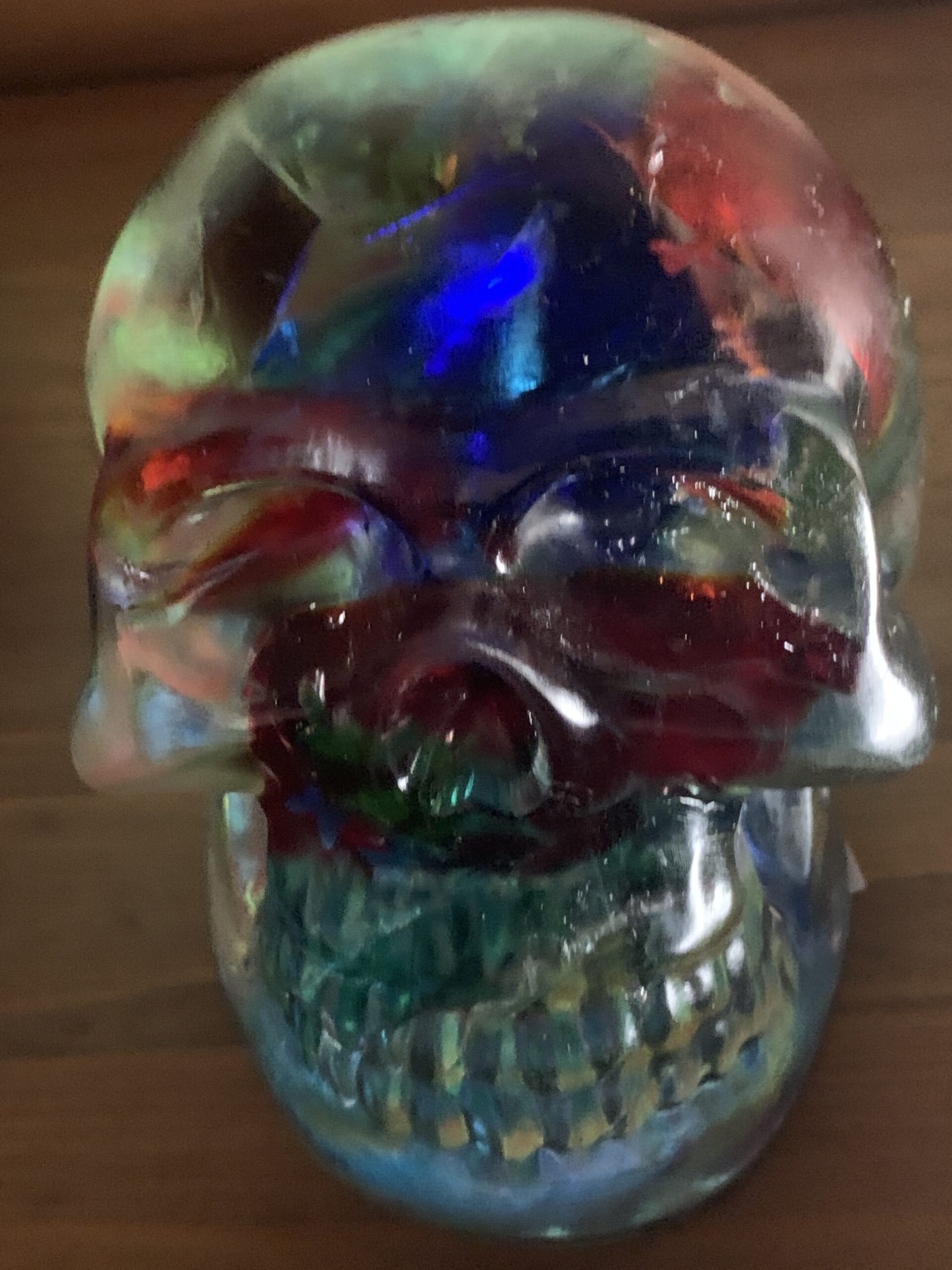 Totenkopf / Skull Kunst für Szene & Sammler Glas bunt