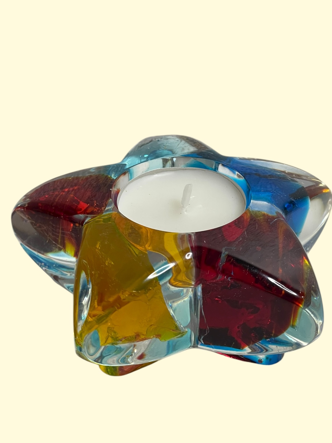 Handgemachter Teelichthalter als Stern aus Epoxidharz & Dallglas – 4 – Bild 2