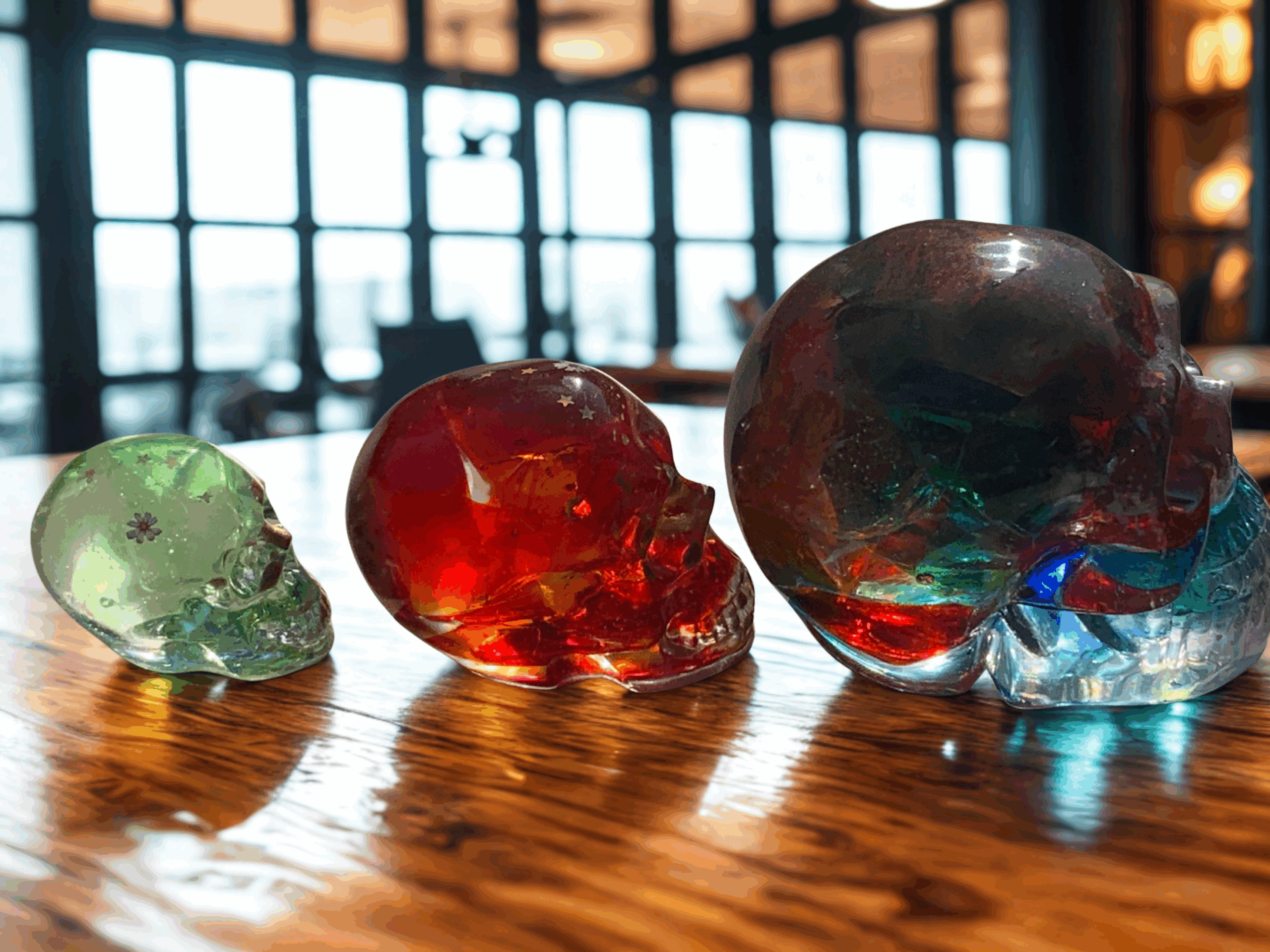 Totenkopf / Skull Kunst für Szene & Sammler Glas bunt – Bild 2