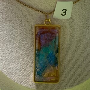 Epoxidharz-Kette mit Anhänger – Handgemachtes Unikat, moderner Schmuck, Geschenk für Sie 3