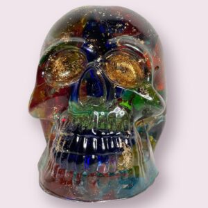 Handgefertigter XXL Totenkopf / Künste. Kristallschädel Unikat mit LED Sockel | Skull Kunst für Szene & Sammler Glas / Nachtlicht 4