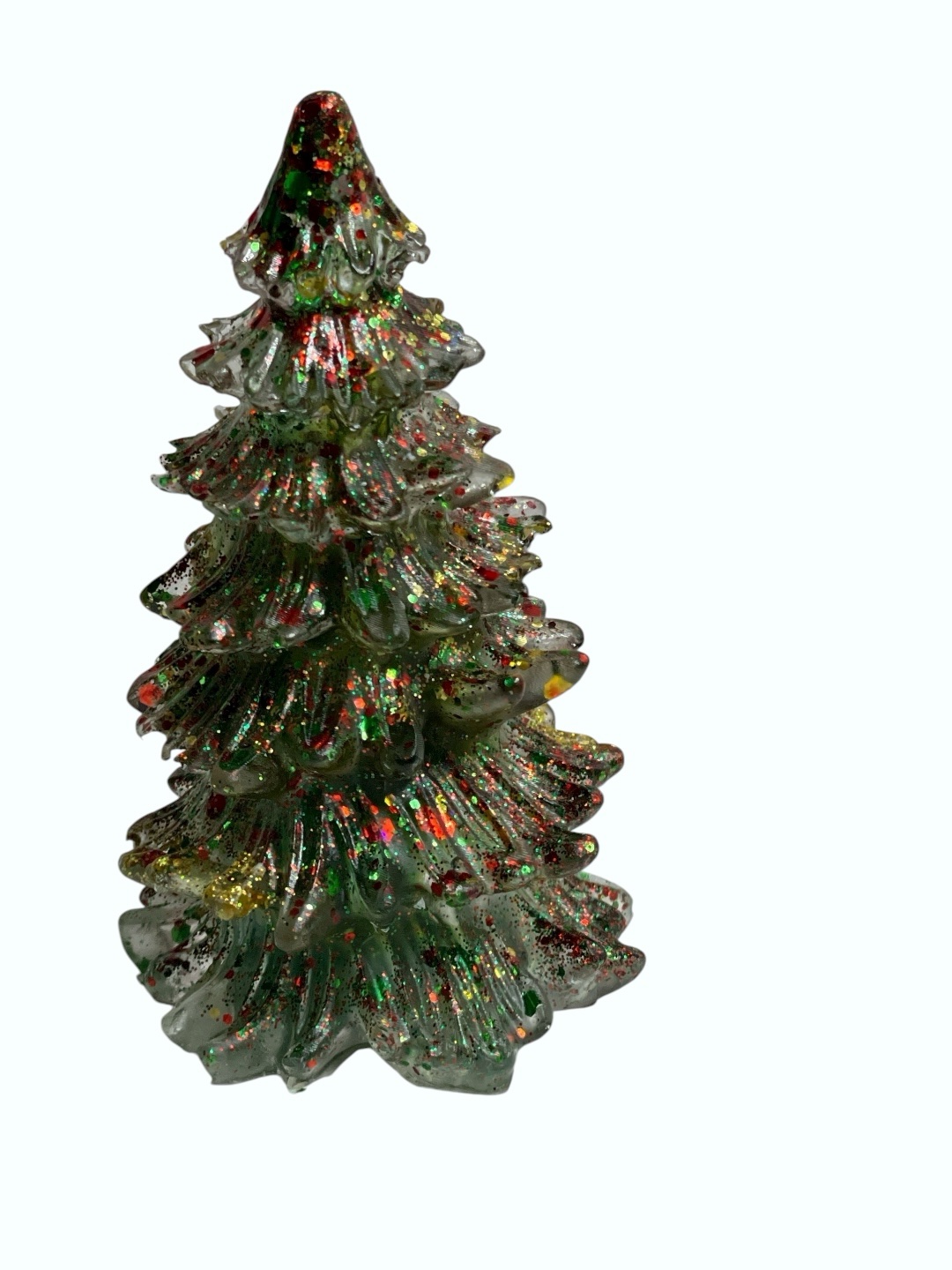 Festlicher Christbaum, mittlere Größe handgefertigter Weihnachtsbaum aus Epoxidharz & Dallglas – Funkelndes Unikat für die festliche Zeit_9 – Bild 2