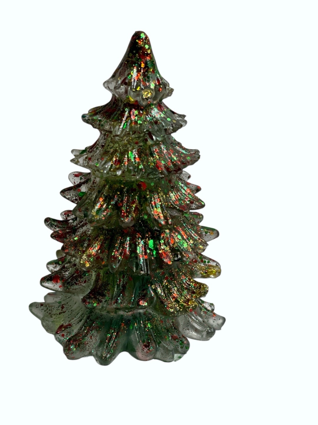 Festlicher Christbaum, mittlere Größe handgefertigter Weihnachtsbaum aus Epoxidharz & Dallglas – Funkelndes Unikat für die festliche Zeit_9 – Bild 3